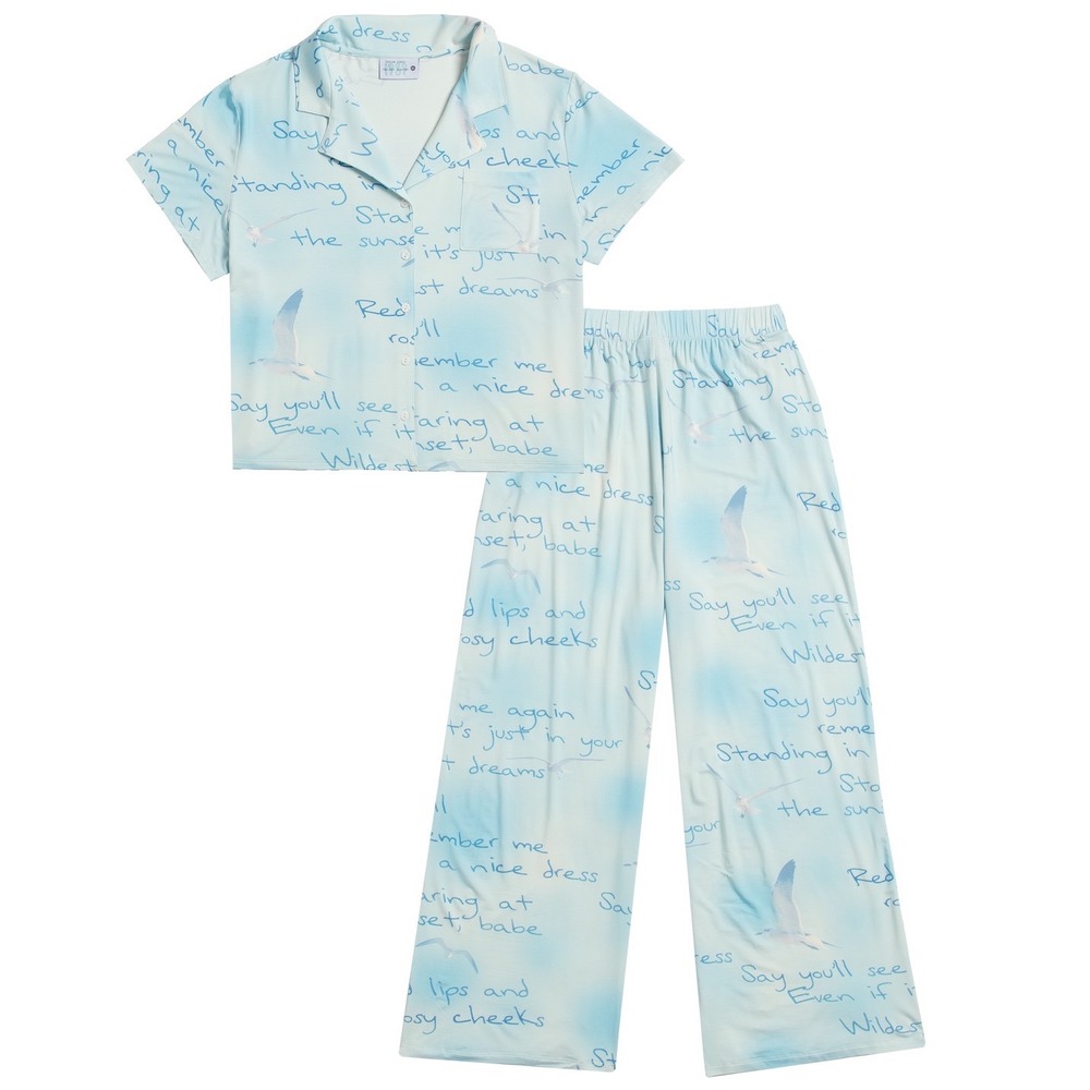 Taylor Swift 1989 Taylor's Version Wildest Dreams Pajama Set Blue Seagull S/XS